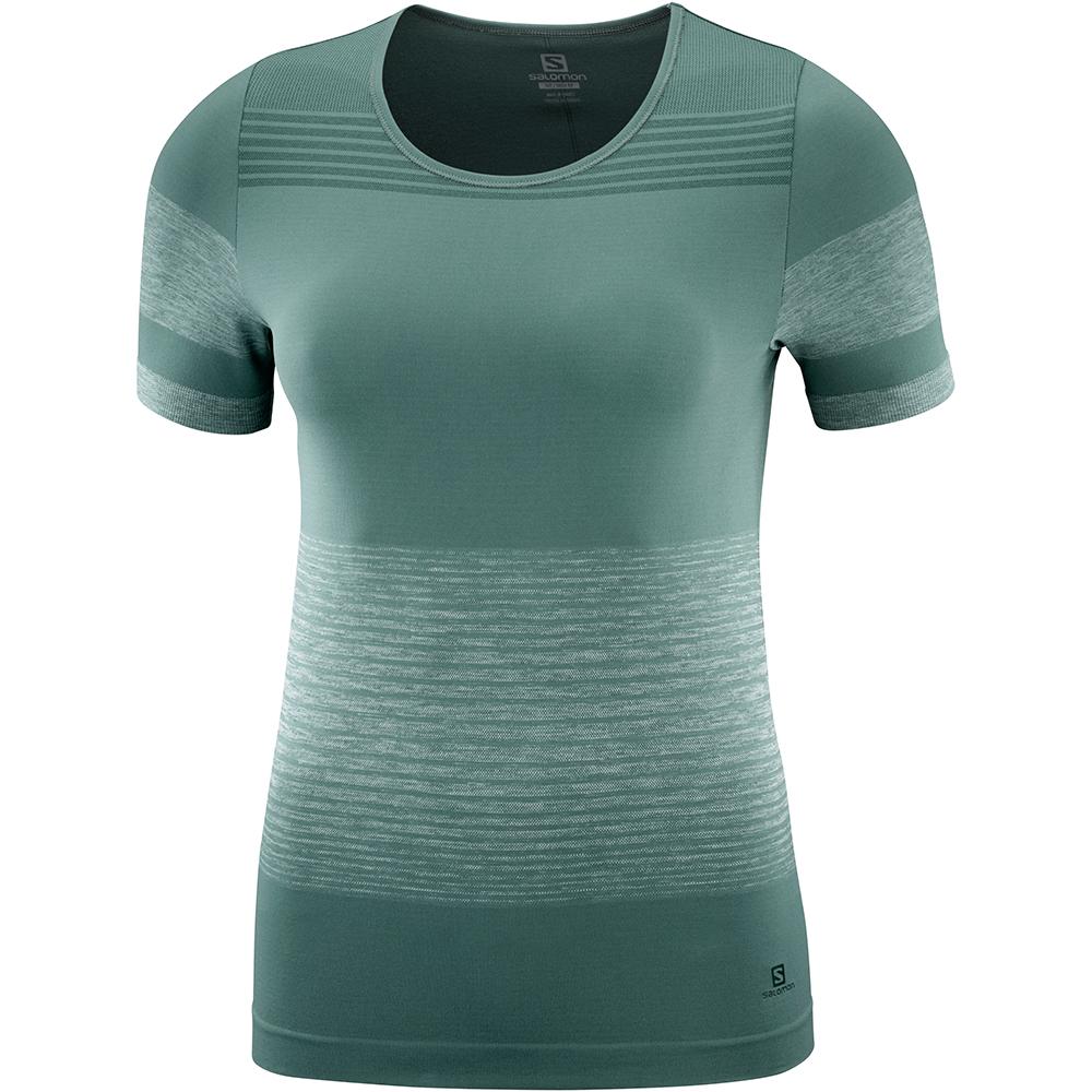 Camisetas Salomon Mujer Verde - Salomon Argentina ELEVATE MOVE'ON W,415276-WPE